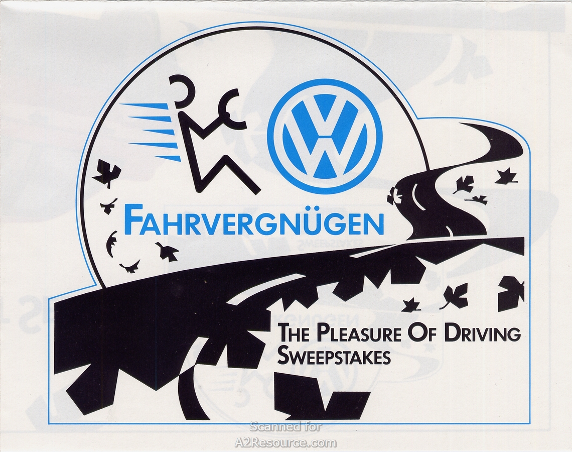 1990 Fahrvergnugen Sweepstakes Brochure.